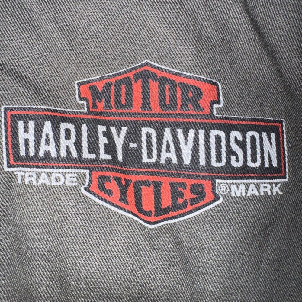 Harley-Davidson Mens XL Olive Green Genuine Motor Oil Graphic Button Up Shirt - Picture 3 of 9